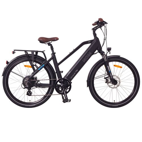 NCM T3S Step-Thru Trekking E-Bike, City Electric Bike, 300W, 48V 12Ah 576Wh Battery [Black 26"]