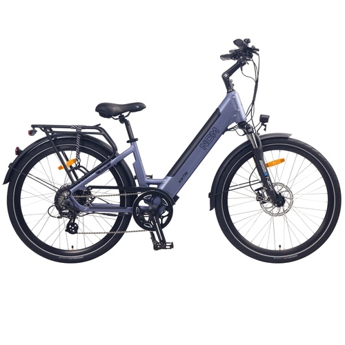 NCM T3s Step-Thru Trekking E-Bike, 300W, 48V 12Ah 576Wh Battery, Hydraulic Brakes [Lavender Blue 26"]