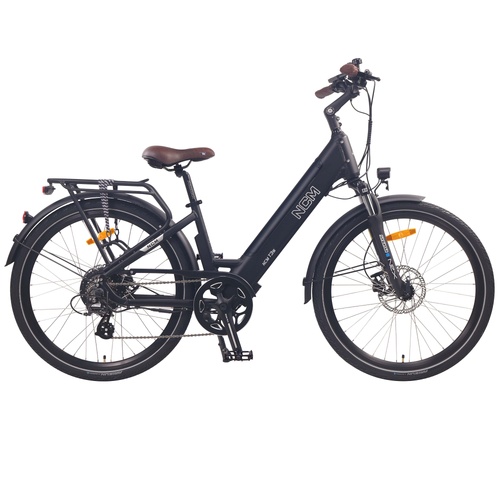 NCM T3s Step-Thru Trekking E-Bike, 300W, 48V 12Ah 576Wh Battery, Hydraulic Brakes [Matt Black 26"]